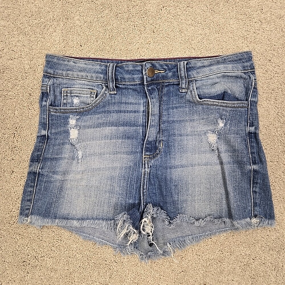 Harper Womens Distressed Denim Blue Jean Shorts Size 30